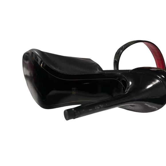 Charles Jourdan Paris Leather Black Open Toe Stiletto Pumps High Heel Size 8.5M - Picture 5 of 6